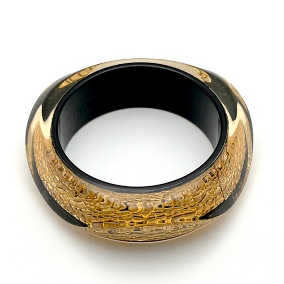 Vintage Mid-century Modern lucite Slip-on Bangle - Picture 2 of 4